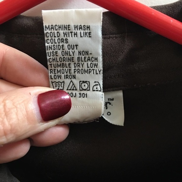 Women's Bridgewater Studio Long Sleeved Chocolate Brown Button Shirt, Size XLP - Picture 6 of 7